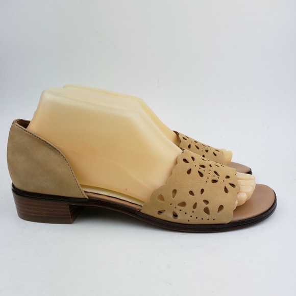 Liz Claiborne Flex Tan Leather Open Toe Shoes 8 M - Picture 5 of 8